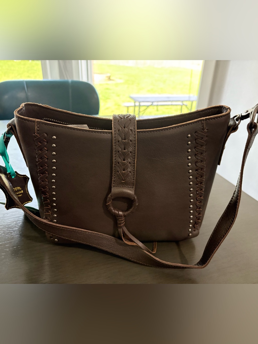 New, Montana West real leather concealed carry crossbody purse